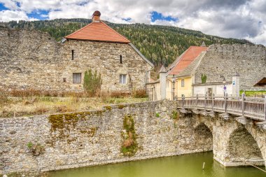 Friesach, Austria - April 2022 : Historical center in cloudy weather