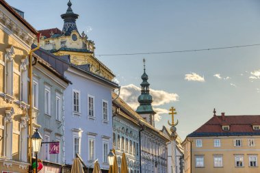 Graz, Austria - April 2022 : Historical center in springtime               