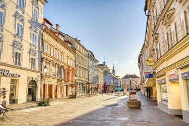 Graz, Austria - April 2022 : Historical center in springtime               