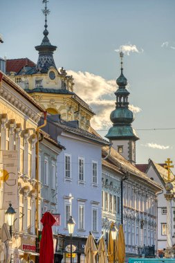 Graz, Austria - April 2022 : Historical center in springtime               