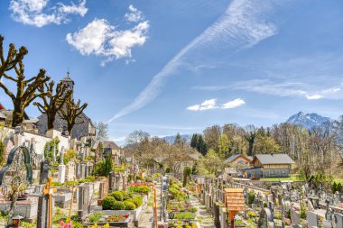 St Wolfgang, Austria - April 2022 : Historical village in sunny weather