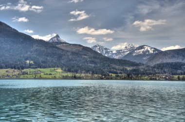 St Wolfgang, Austria - April 2022 : Historical village in sunny weather