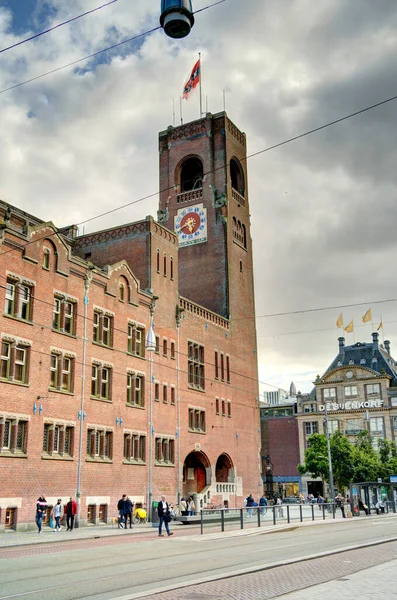 Amsterdam Netherlands August 2021 Historical Center Cloudy Weather Hdr Image — Stok fotoğraf