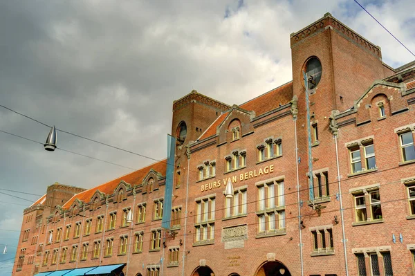 Amsterdam Netherlands August 2021 Historical Center Cloudy Weather Hdr Image — Stok fotoğraf