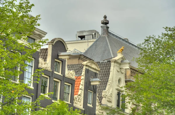 Amsterdam Netherlands August 2021 Historical Center Cloudy Weather Hdr Image — Foto Stock