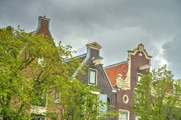 Amsterdam Netherlands August 2021 Historical Center Cloudy Weather Hdr Image — ストック写真