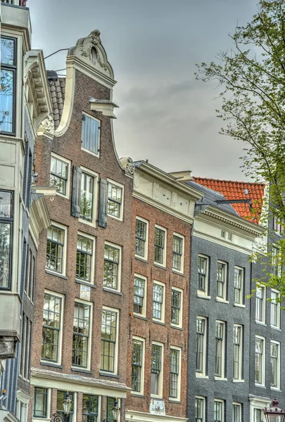 Amsterdam Netherlands August 2021 Historical Center Cloudy Weather Hdr Image — Zdjęcie stockowe