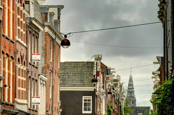 Amsterdam Netherlands August 2021 Historical Center Cloudy Weather Hdr Image — Stockfoto