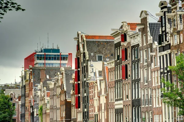 Amsterdam Netherlands August 2021 Historical Center Cloudy Weather Hdr Image — Foto Stock