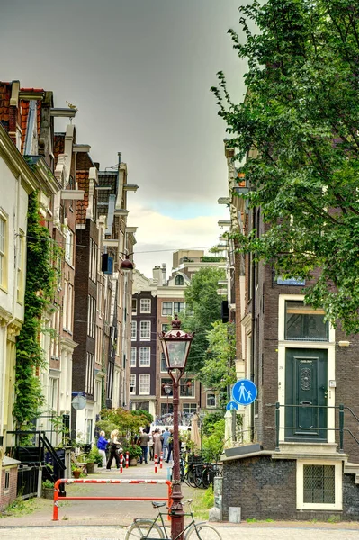 Amsterdam Netherlands August 2021 Historical Center Cloudy Weather Hdr Image — Foto Stock