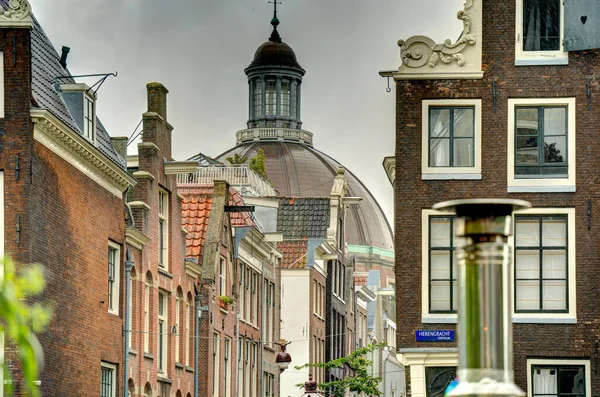Amsterdam Netherlands August 2021 Historical Center Cloudy Weather Hdr Image — Photo