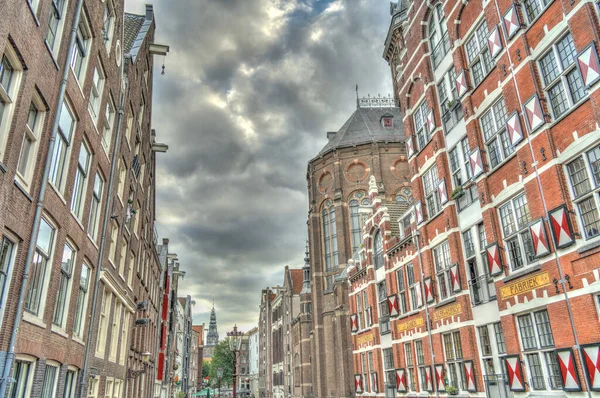 Amsterdam Netherlands August 2021 Historical Center Cloudy Weather Hdr Image — Φωτογραφία Αρχείου