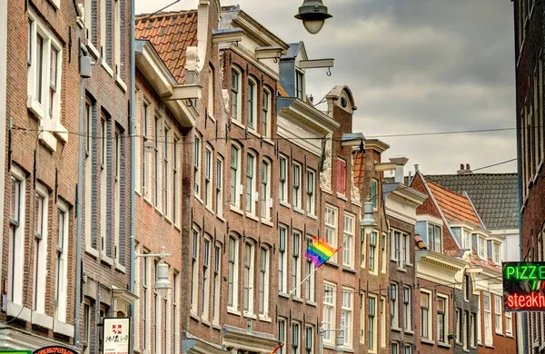 Amsterdam Netherlands August 2021 Historical Center Cloudy Weather Hdr Image — 스톡 사진