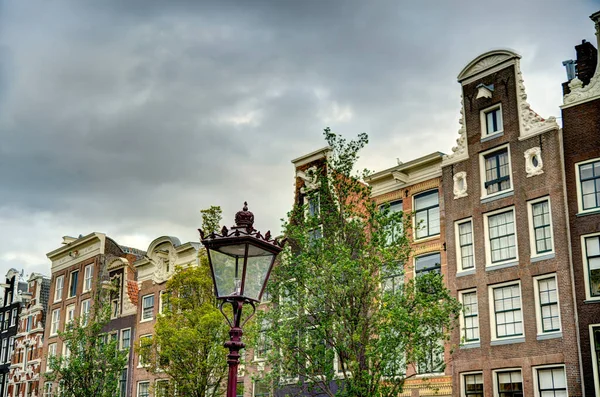 Amsterdam Netherlands August 2021 Historical Center Cloudy Weather Hdr Image — Foto Stock