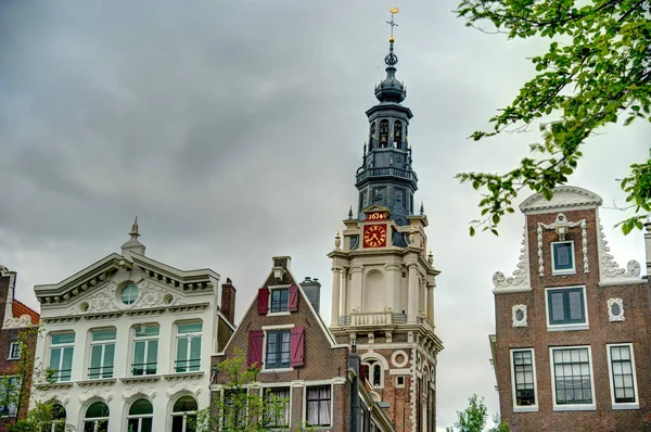 Amsterdam, Netherlands - August 2021: Historical center in cloudy weather, HDR Image