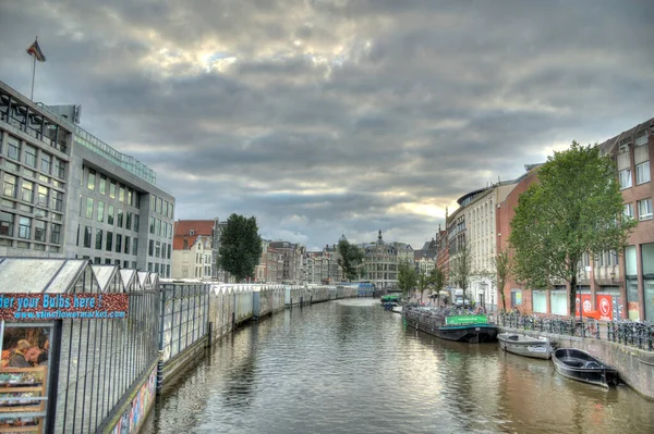 Amsterdam Netherlands August 2021 Historical Center Cloudy Weather Hdr Image — Foto Stock