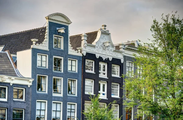 Amsterdam Netherlands August 2021 Historical Center Cloudy Weather Hdr Image — Stock Photo, Image