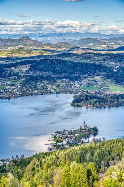 Worthersee Lake Landscape Austria — стокове фото