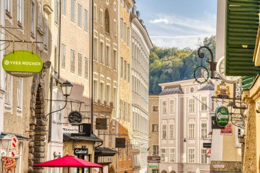 St Wolfgang, Austria - April 2022 : Historical village in sunny weather