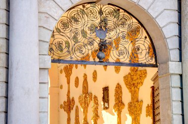 Salzburg, Austria - April 2022 : Historical center in sunny weather