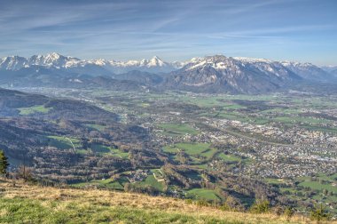 Salzburg, Austria - April 2022 : Panorama from Gaisbergspitze