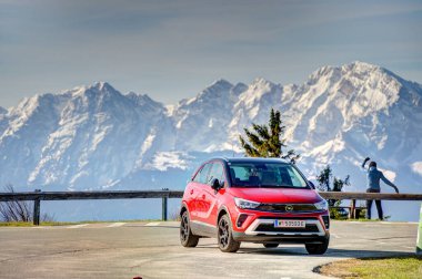 Salzburg, Austria - April 2022 : Panorama from Gaisbergspitze