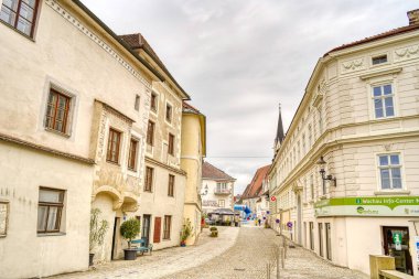 Melk, Austria - April 2022 : Melk Abbey in cloudy weather