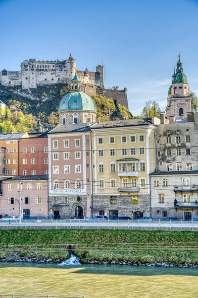 Salzburg Austria April 2022 Historical Center Sunny Weather — 图库照片