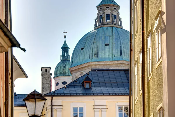 Salzburg Austria April 2022 Historical Center Sunny Weather — Fotografia de Stock
