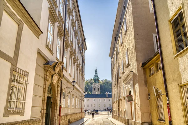 Salzburg Austria April 2022 Historical Center Sunny Weather — Fotografia de Stock