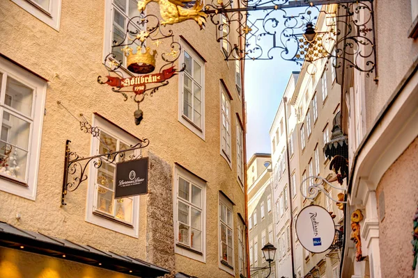 Salzburg Austria April 2022 Historical Center Sunny Weather — Foto Stock