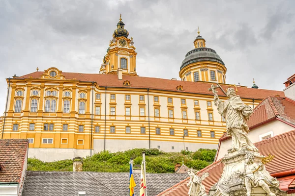 Melk Austria April 2022 Melk Abbey Cloudy Weather —  Fotos de Stock