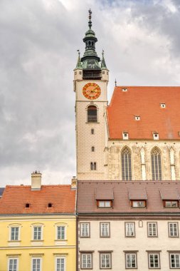 Krems and der Donau, Austria - April 2022 : Historical center in cloudy weather       