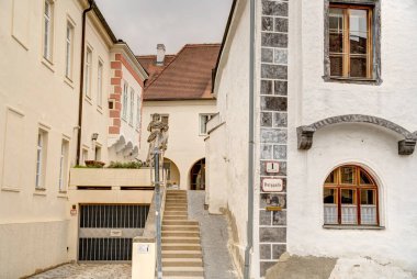 Krems and der Donau, Austria - April 2022 : Historical center in cloudy weather       