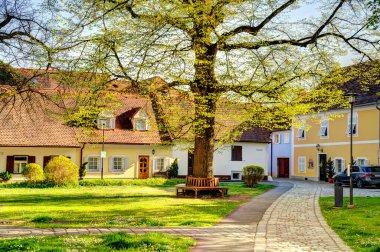 Bad Radkersburg, Austria - April 2022 : Historical center in sunny weather
