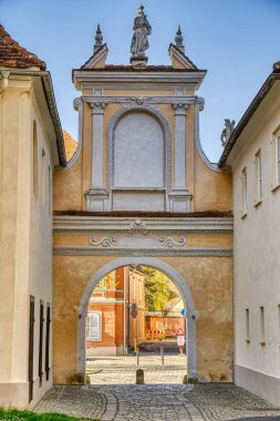 Bad Radkersburg, Austria - April 2022 : Historical center in sunny weather