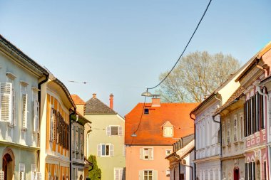 Bad Radkersburg, Austria - April 2022 : Historical center in sunny weather