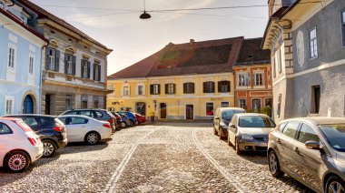 Bad Radkersburg, Austria - April 2022 : Historical center in sunny weather