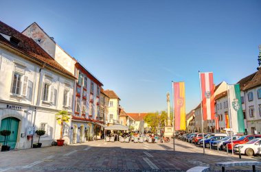 Bad Radkersburg, Austria - April 2022 : Historical center in sunny weather