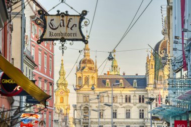 Graz, Austria : April 2022 : Historical center in springtime