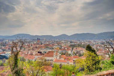 Graz, Austria : April 2022 : Historical center in springtime