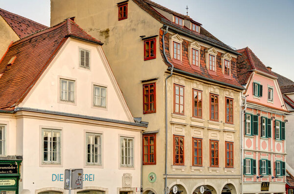 Graz, Austria : April 2022 : Historical center in springtime