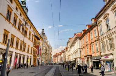Graz, Austria : April 2022 : Historical center in springtime