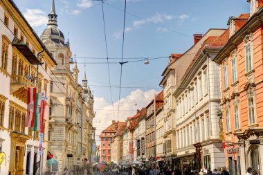 Graz, Austria : April 2022 : Historical center in springtime