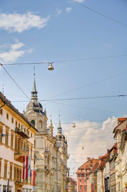 Graz, Austria : April 2022 : Historical center in springtime