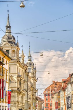 Graz, Austria : April 2022 : Historical center in springtime