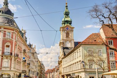 Graz, Austria : April 2022 : Historical center in springtime