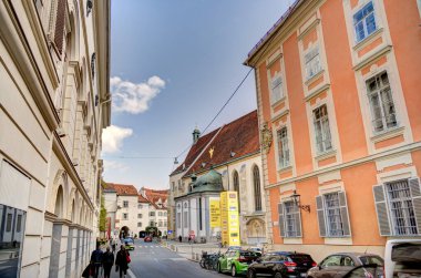 Graz, Austria : April 2022 : Historical center in springtime
