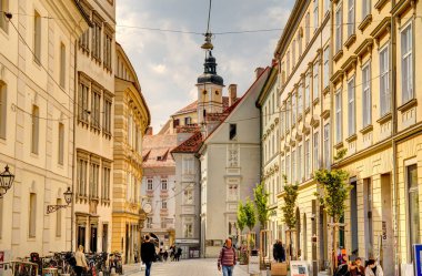 Graz, Austria : April 2022 : Historical center in springtime