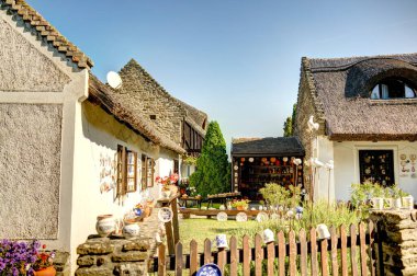 Tihany, Hungary - October 2021 : Picturesque village on Lake Balaton in sunny weather